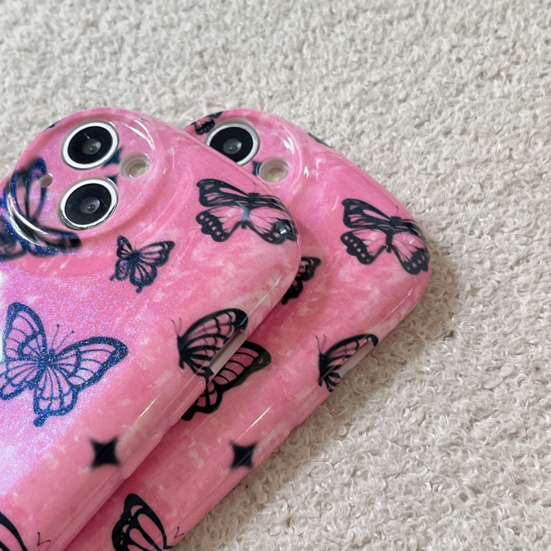 Black Flutter On Pink Case