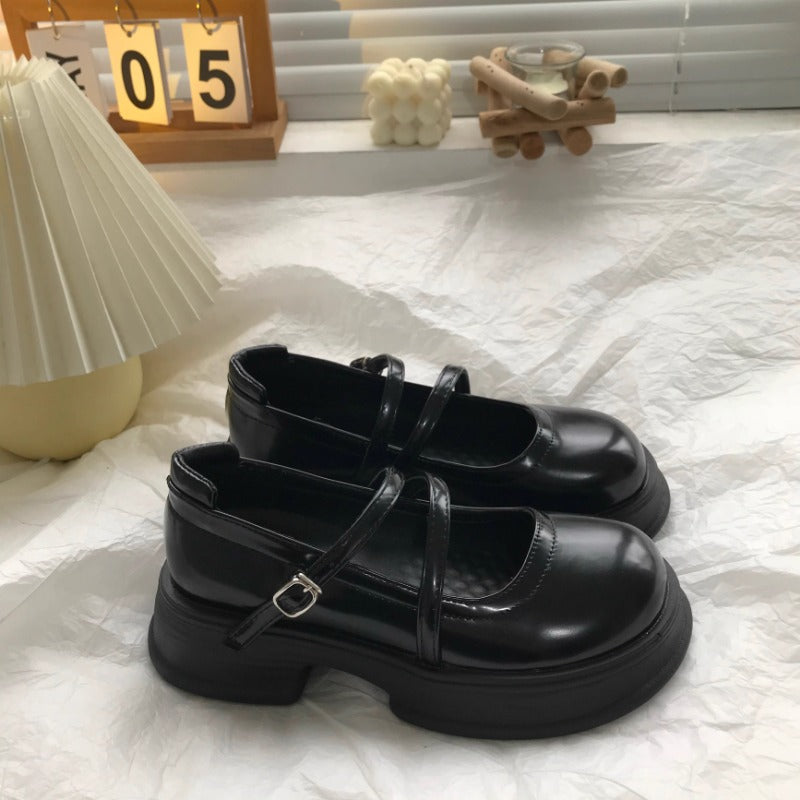 Glossy Double Strap Mary Janes