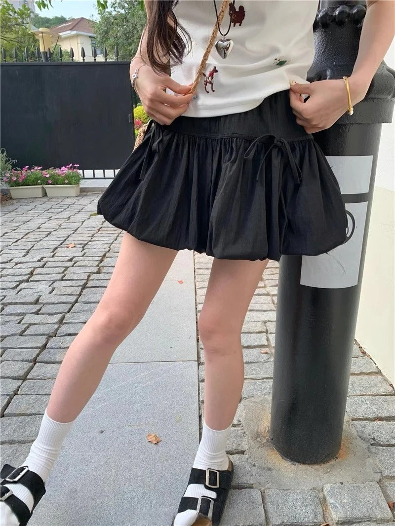 High Waist Pleated Mini Skirt