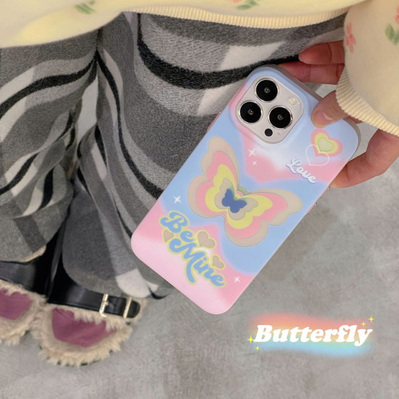 Peach Yellow Layer Butterfly Case