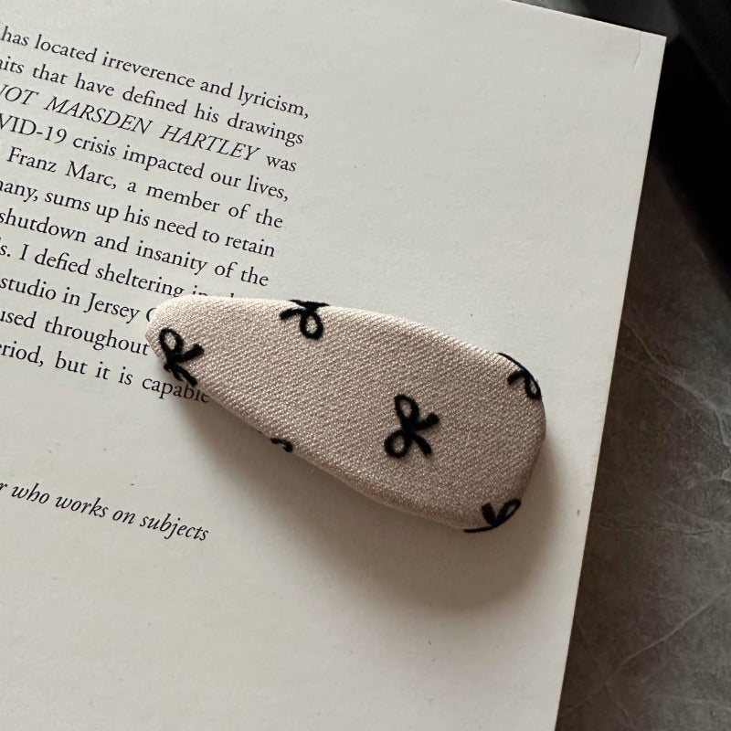 Embroidered Bow Hair Clips