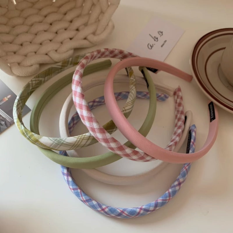 Pastel Gingham Headband Set
