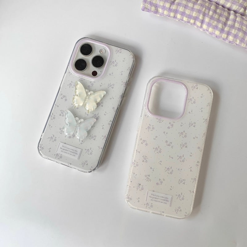 Lavender Butterfly Floral Case
