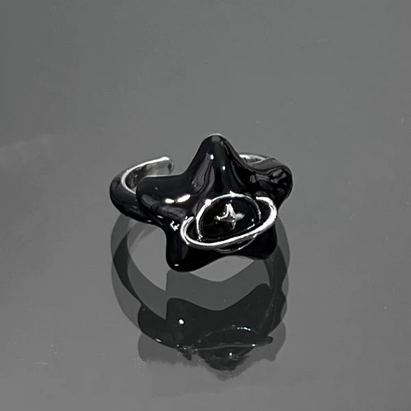 Noir Planet Rhinestone Ring