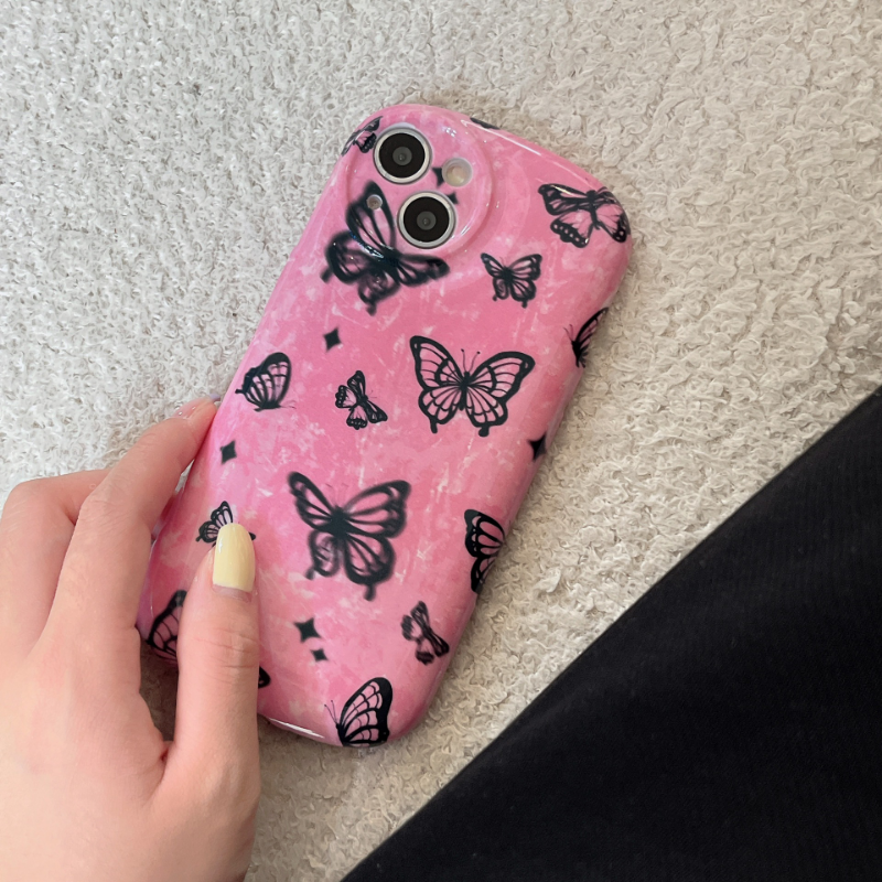 Black Flutter On Pink Case