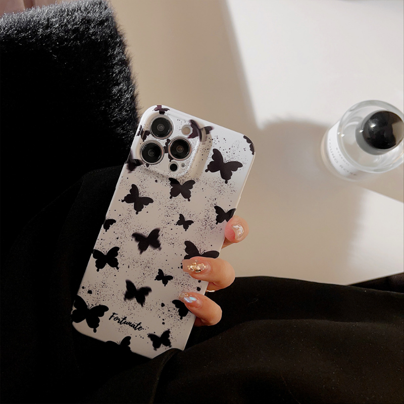 Black Butterfly Print Case