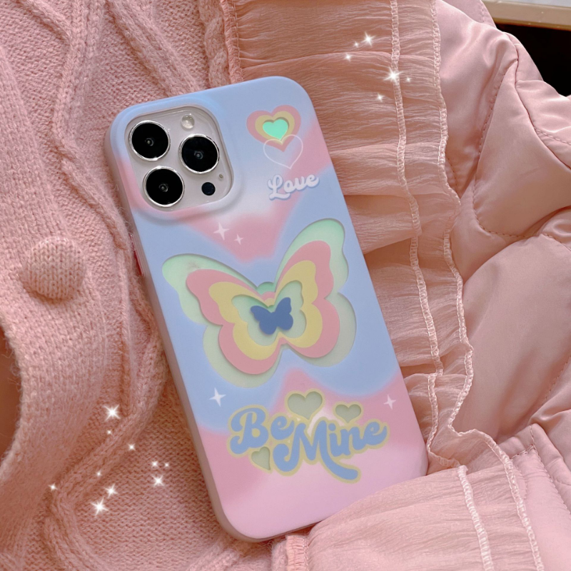 Peach Yellow Layer Butterfly Case