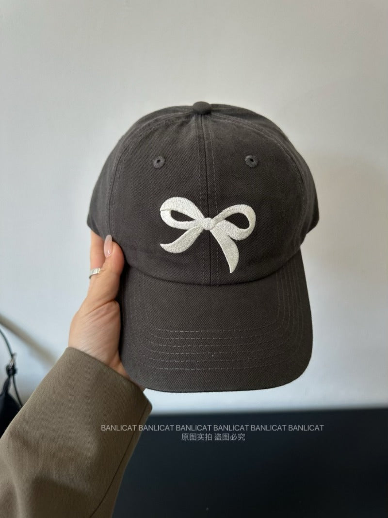 Soft Bow Embroidered Cap
