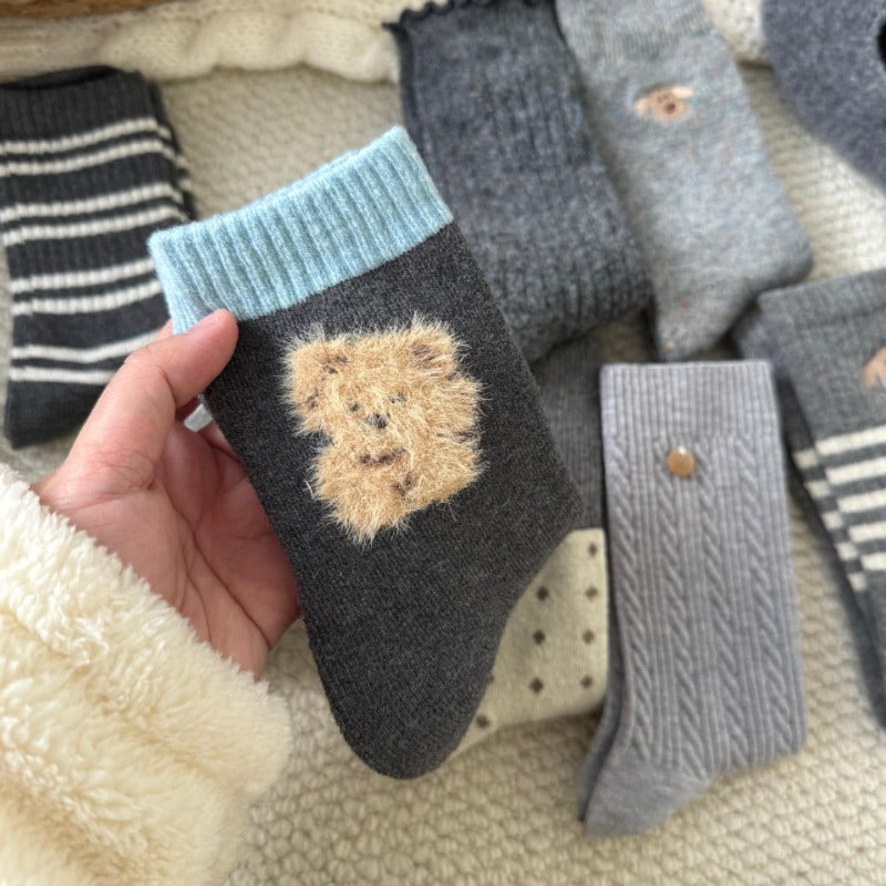 Cozy Critter Patterned Wool Socks