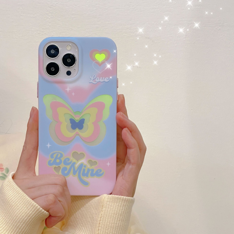 Peach Yellow Layer Butterfly Case