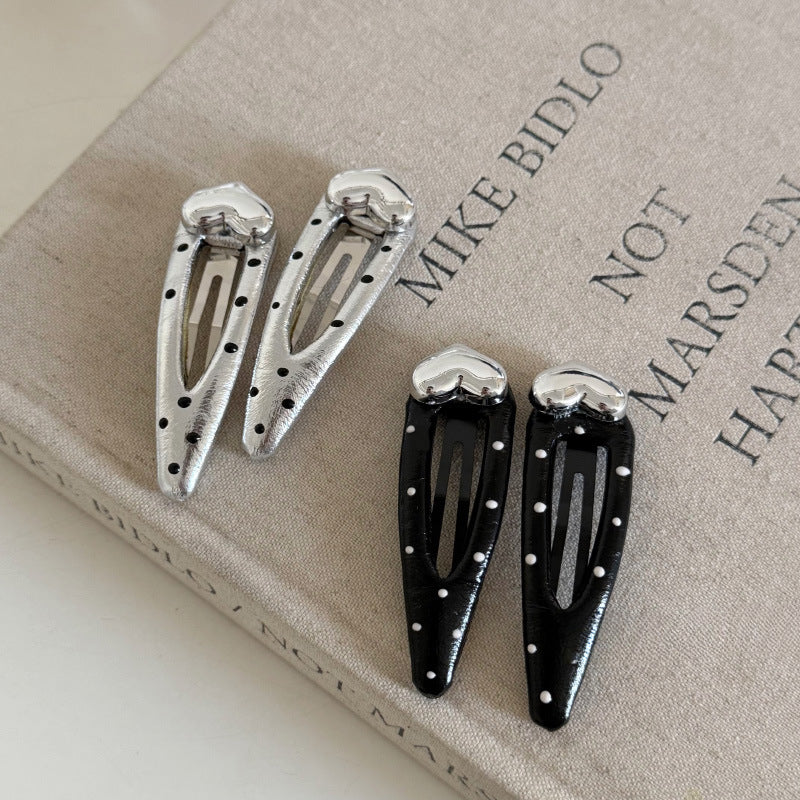 Polka Dot Metallic Hair Clips