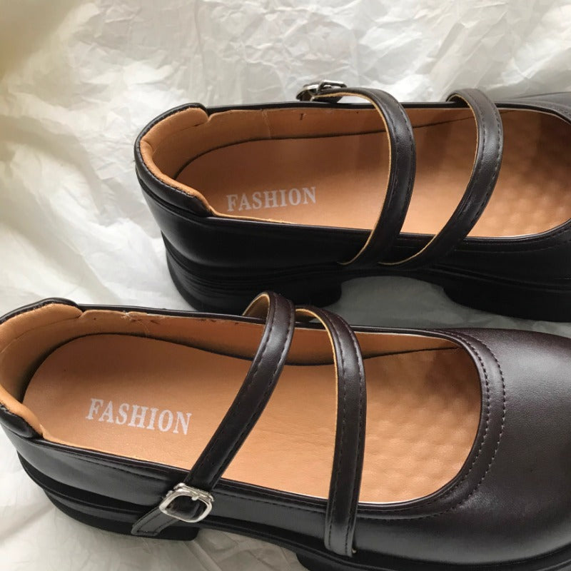 Glossy Double Strap Mary Janes