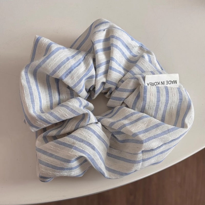 Blue Plaid Scrunchie Set