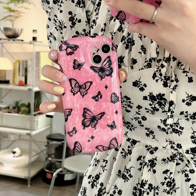 Black Flutter On Pink Case