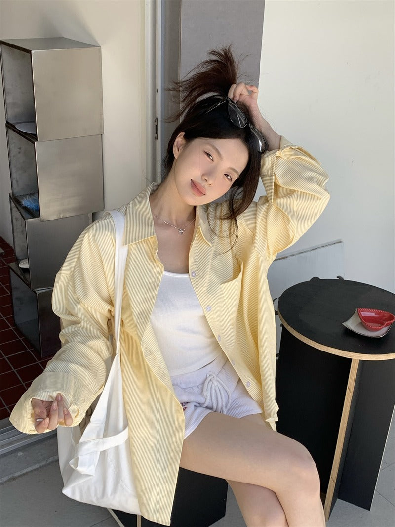 Stripes Basic Oversized Blouse