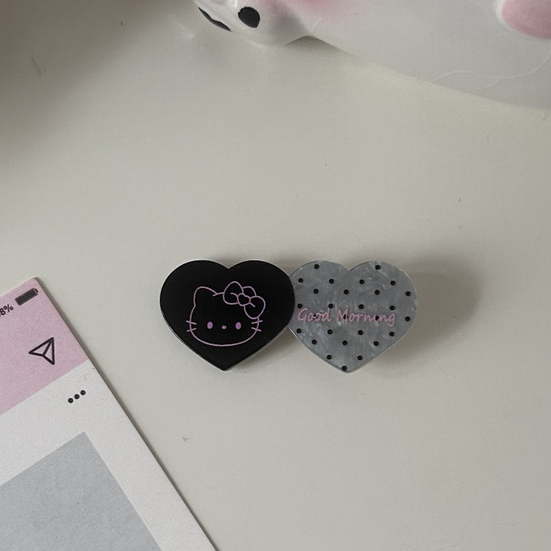 Adorable Hello Kitty Heart Clips