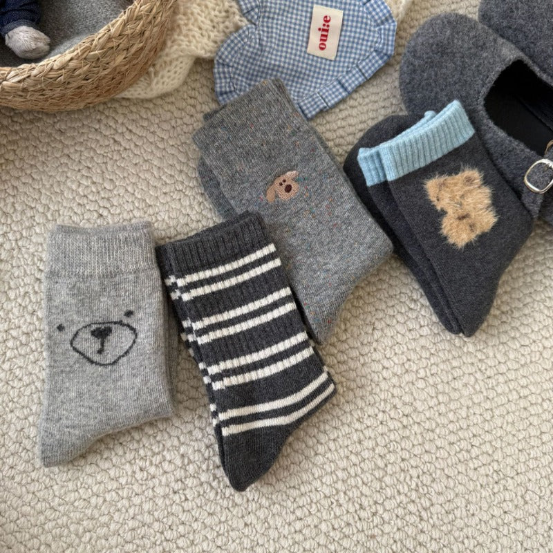 Cozy Critter Patterned Wool Socks