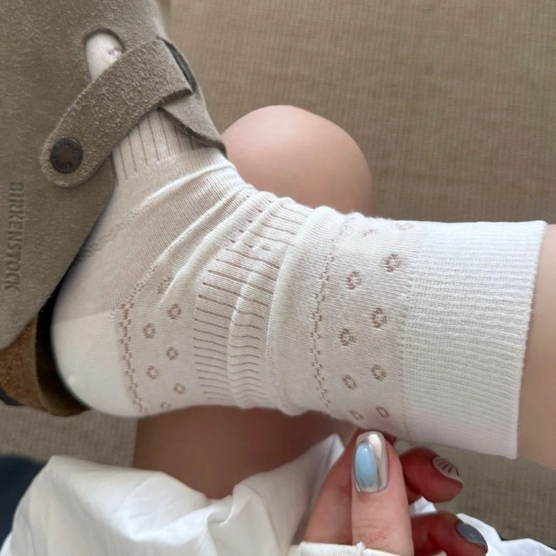 Eyelet Scallop Edge Socks