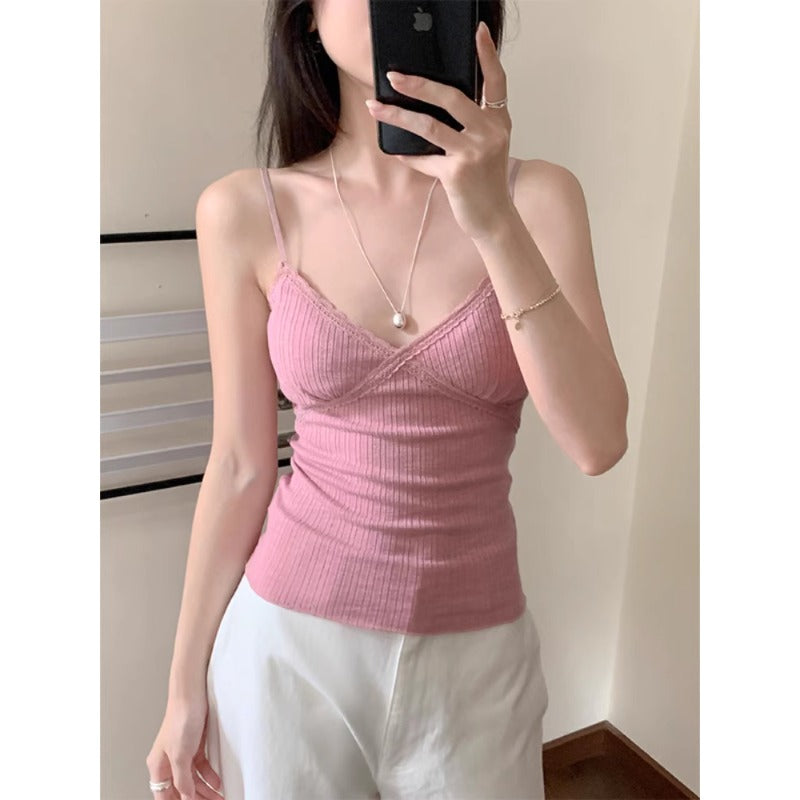 Scalloped Edge Ribbed Cami