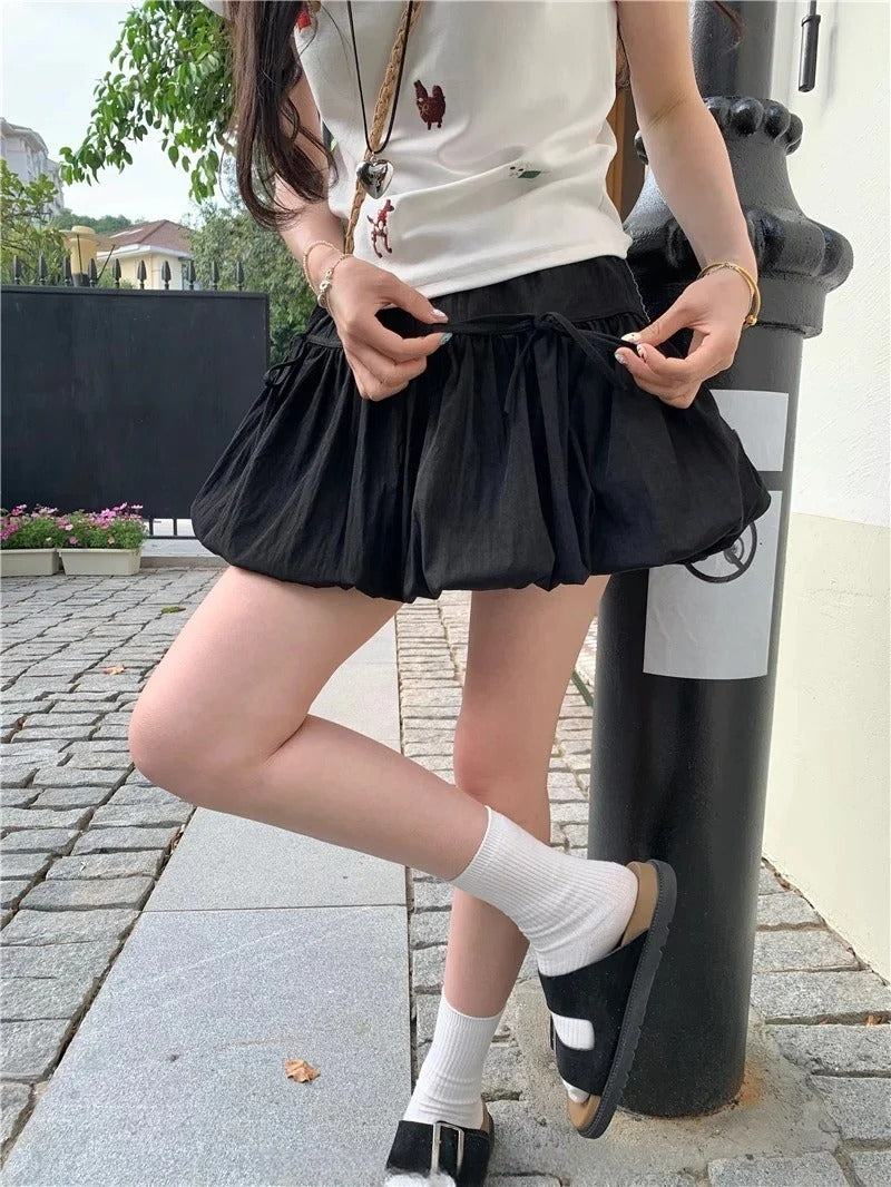 High Waist Pleated Mini Skirt