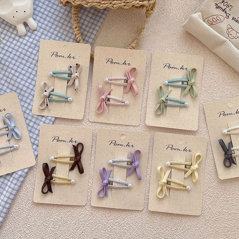 Pastel Velvet Bow Hair Clips