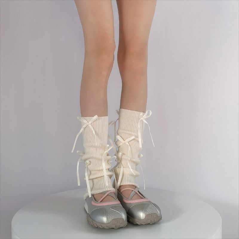 Stylish Ribbed Lace-Up Ankle Socks