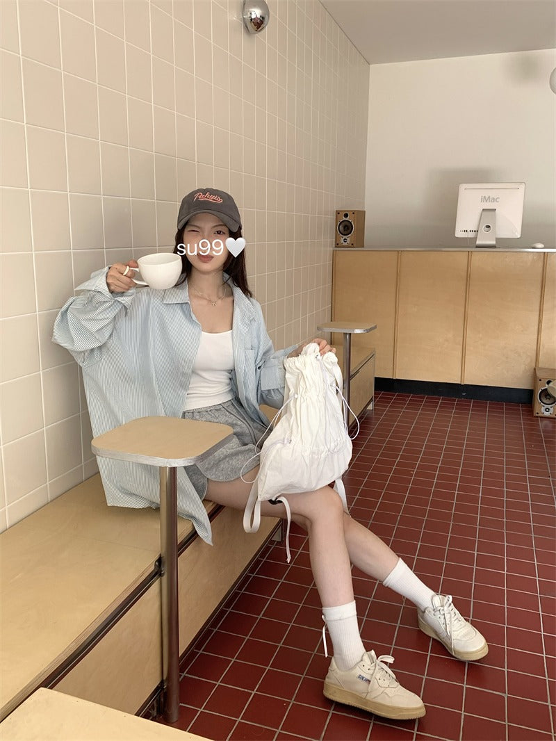 Stripes Basic Oversized Blouse