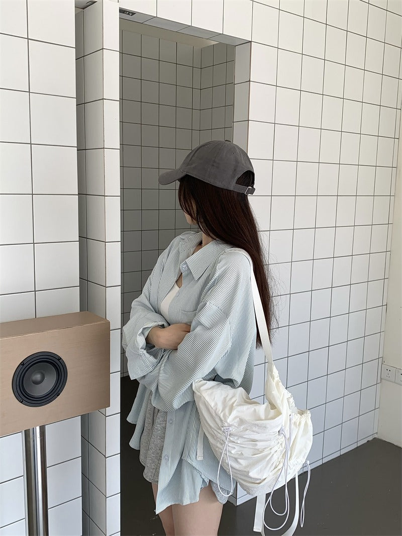 Stripes Basic Oversized Blouse