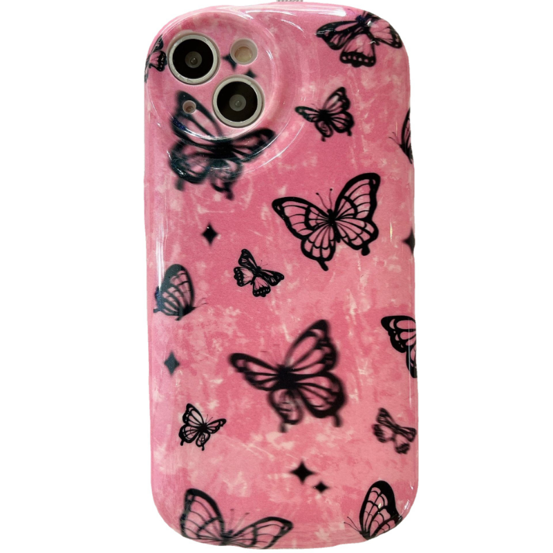 Black Flutter On Pink Case