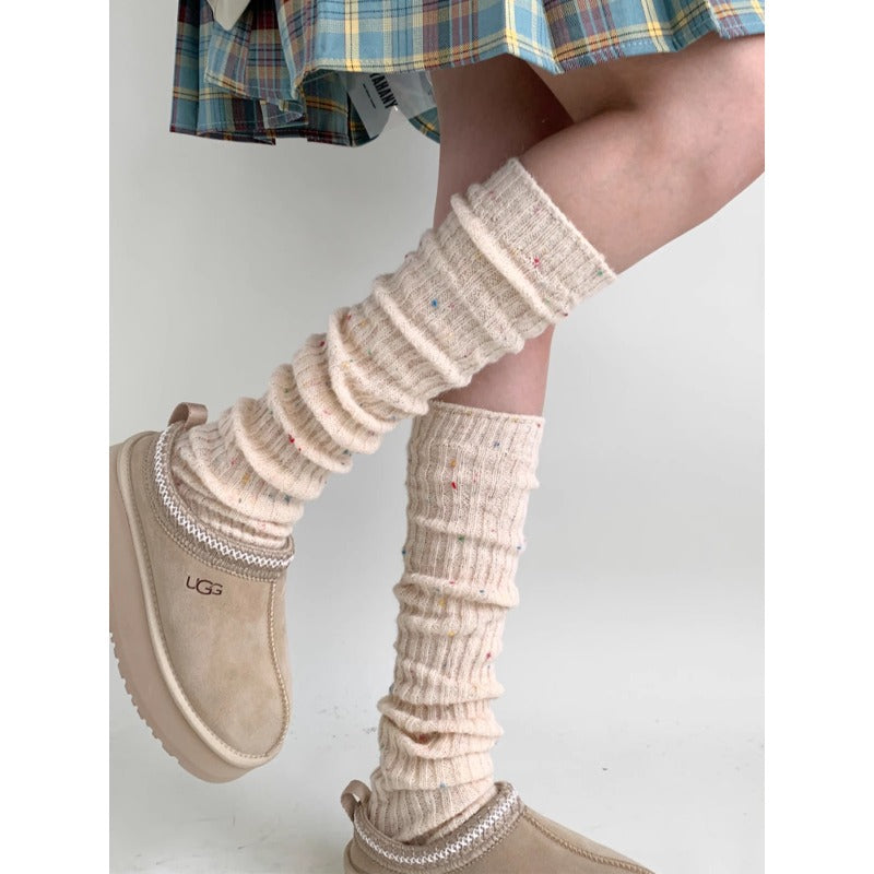 Colorful Confetti Ribbed Leg Warmers