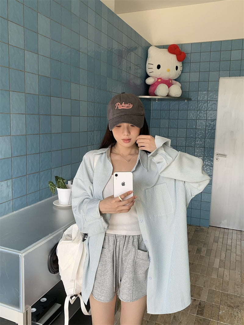 Stripes Basic Oversized Blouse