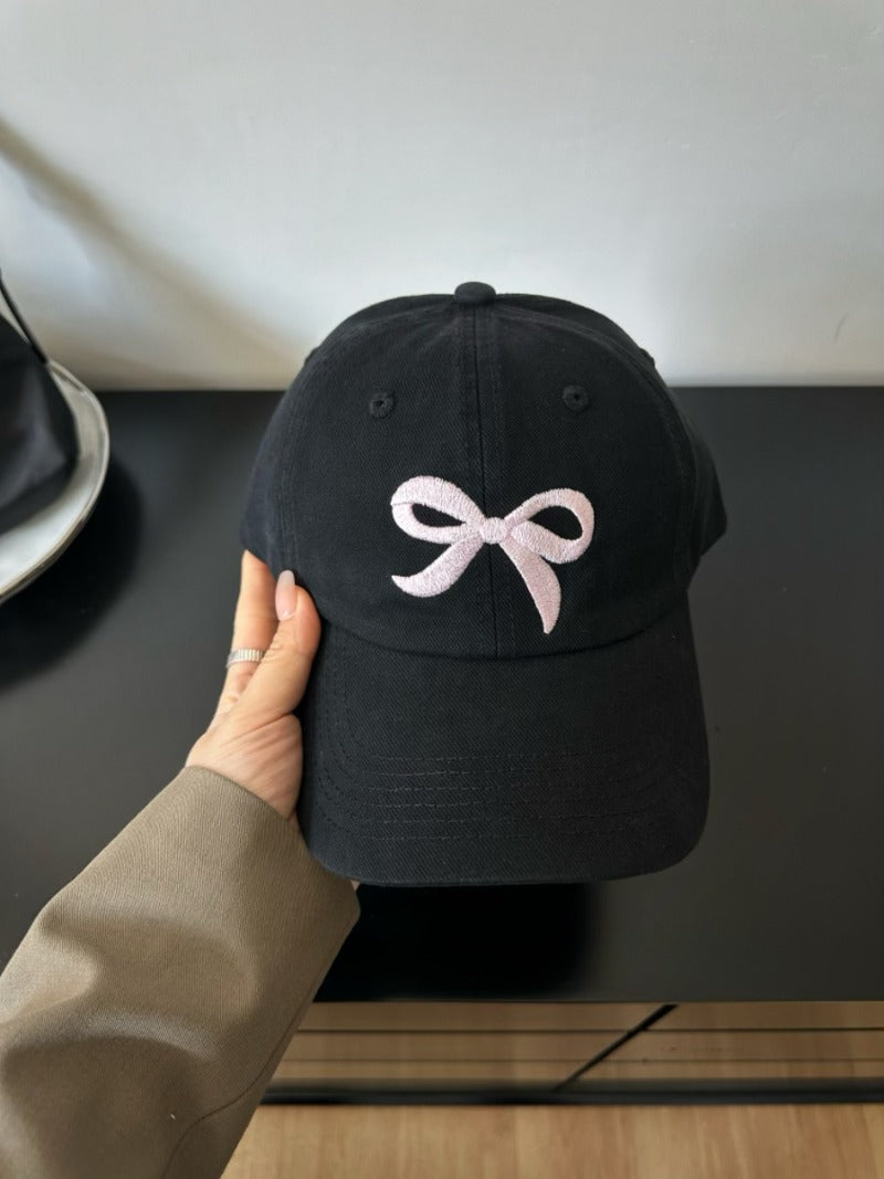 Soft Bow Embroidered Cap