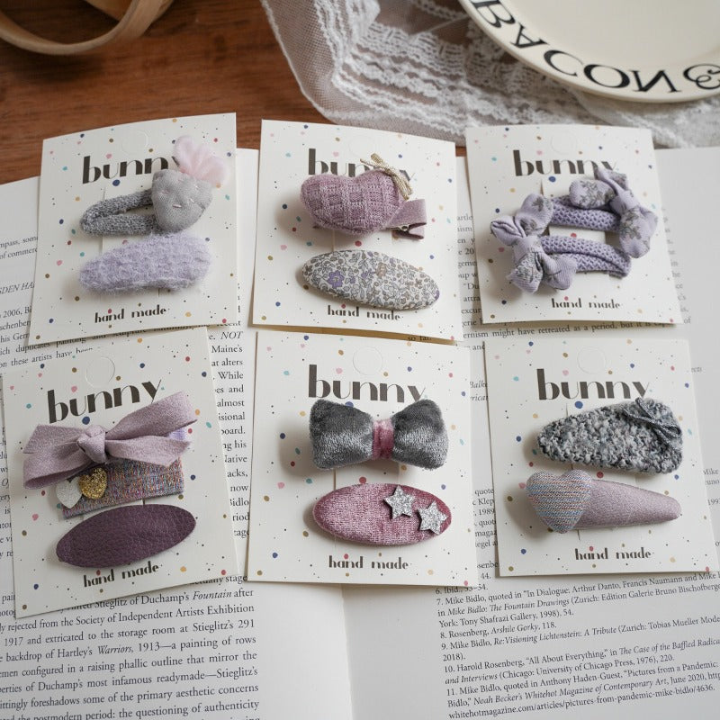 Pastel Lavender Bunny Hair Clips