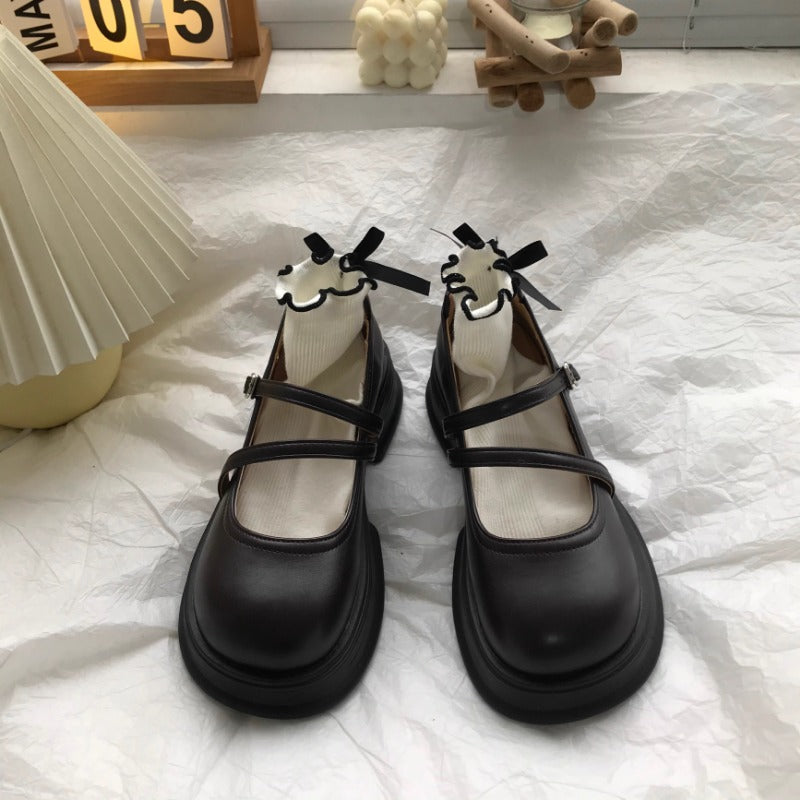 Glossy Double Strap Mary Janes