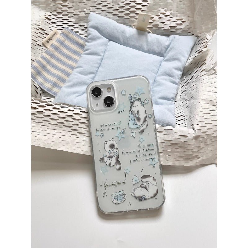 Blue Beaded Bear Phone Case