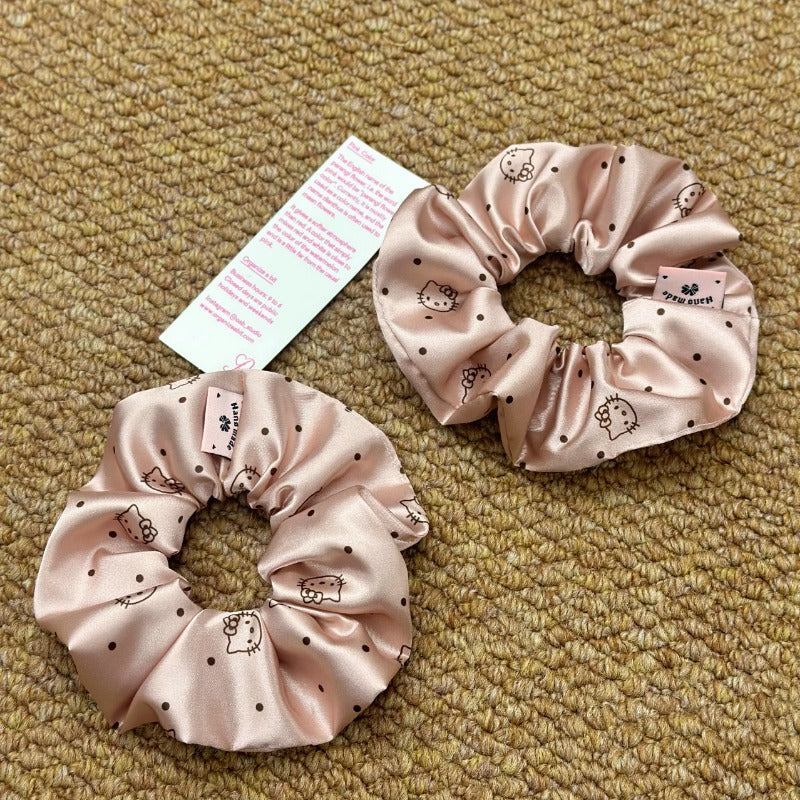 Silk Polka Dot Hair Scrunchie
