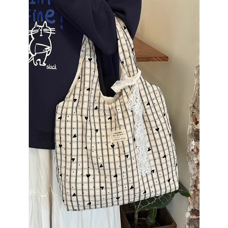 Cat Print Canvas Tote