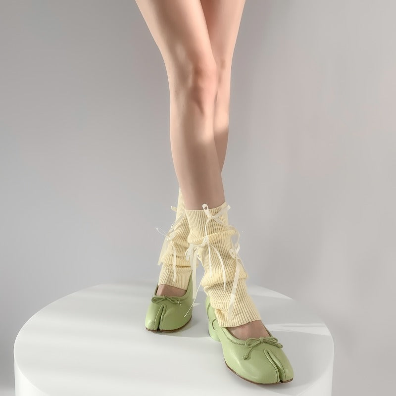 Stylish Ribbed Lace-Up Ankle Socks