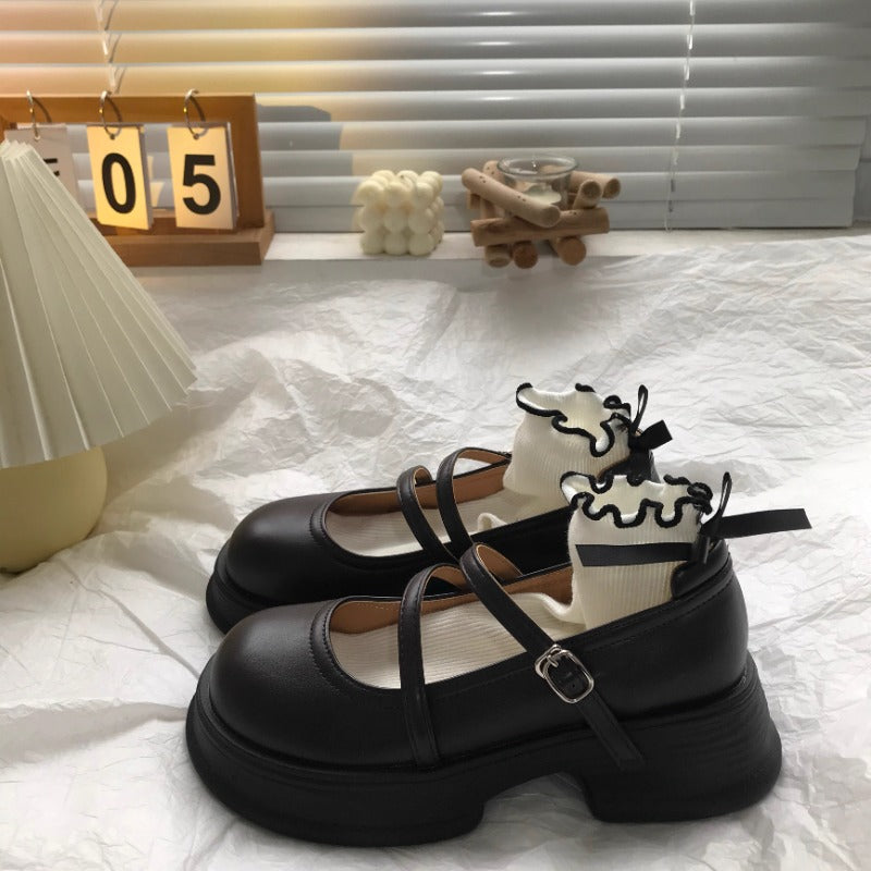 Glossy Double Strap Mary Janes