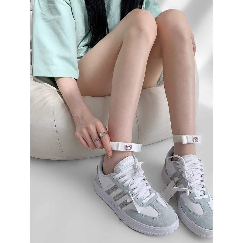 Satin Ribbon Anklet with Pearl