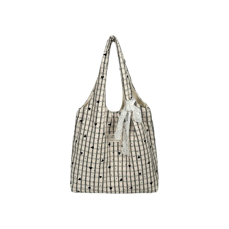 Cat Print Canvas Tote
