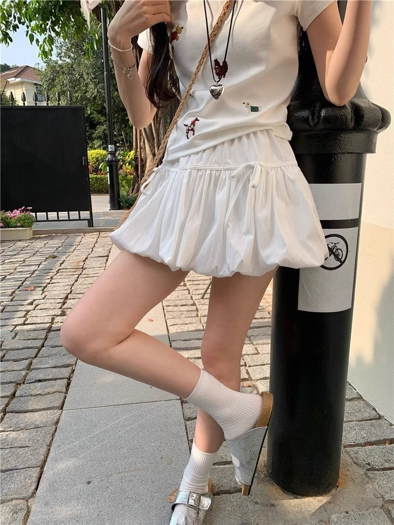 High Waist Pleated Mini Skirt