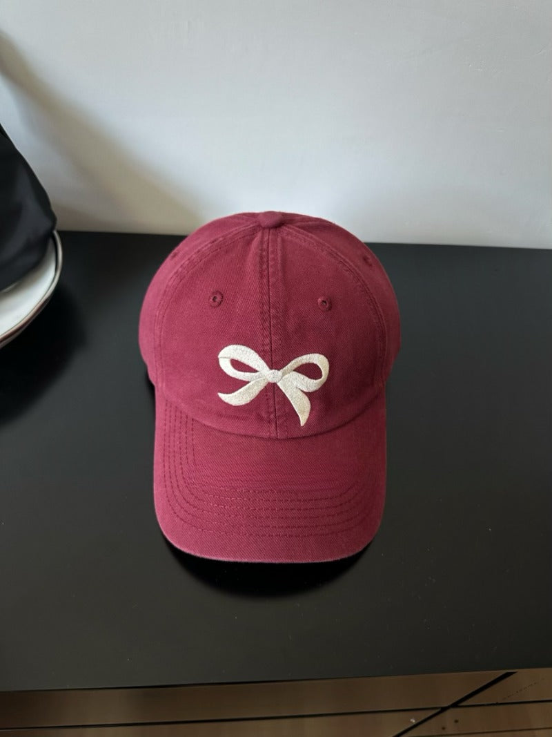 Soft Bow Embroidered Cap