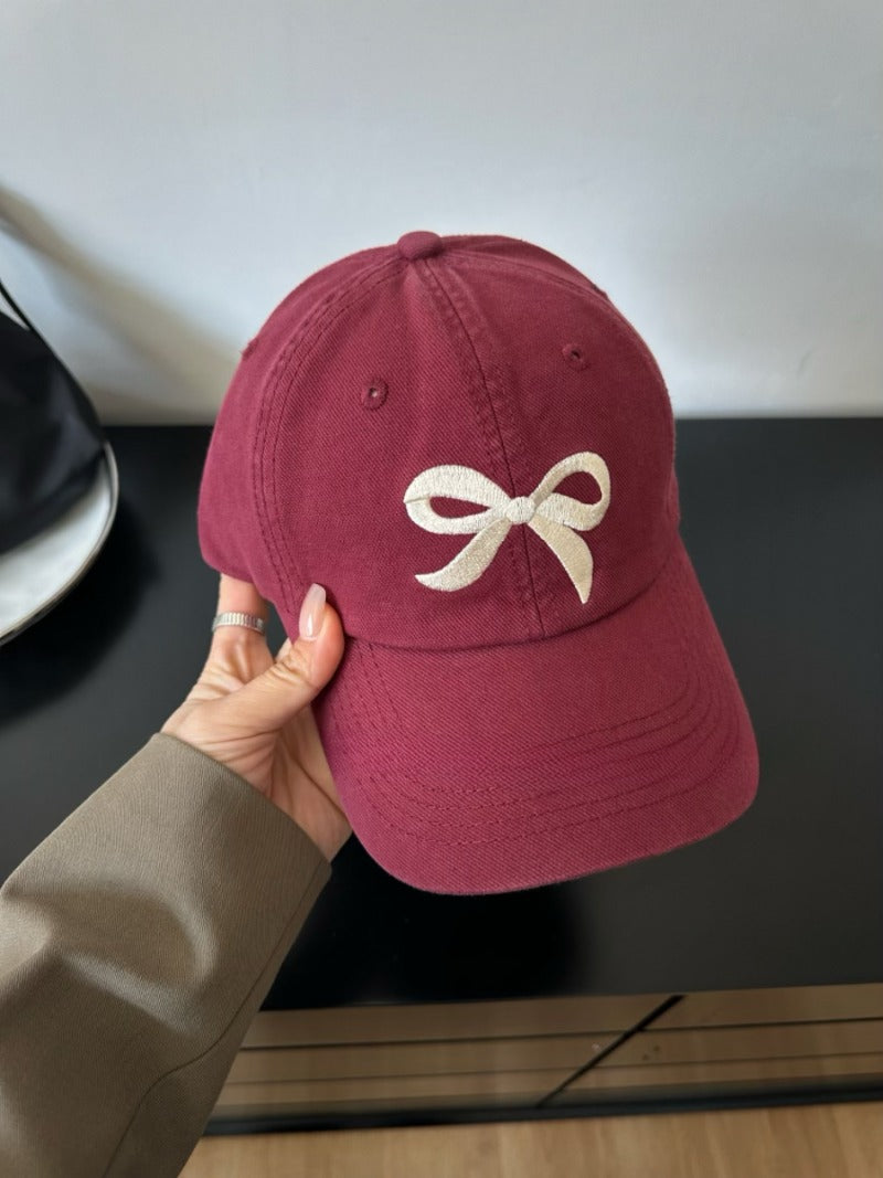 Soft Bow Embroidered Cap