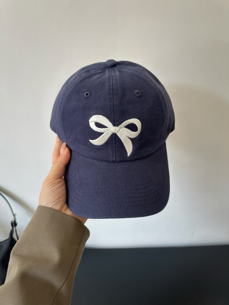 Soft Bow Embroidered Cap