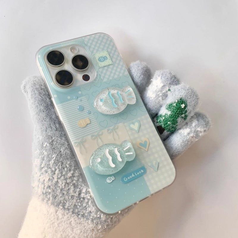 Blue Patchwork Fish Case