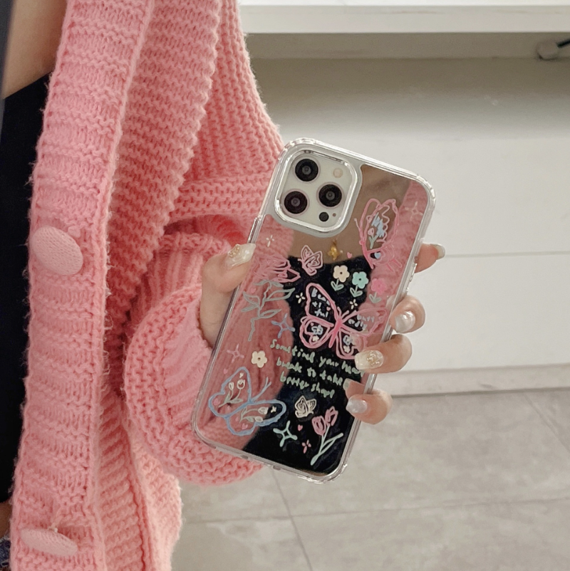 Doodling Flower Mirror Case