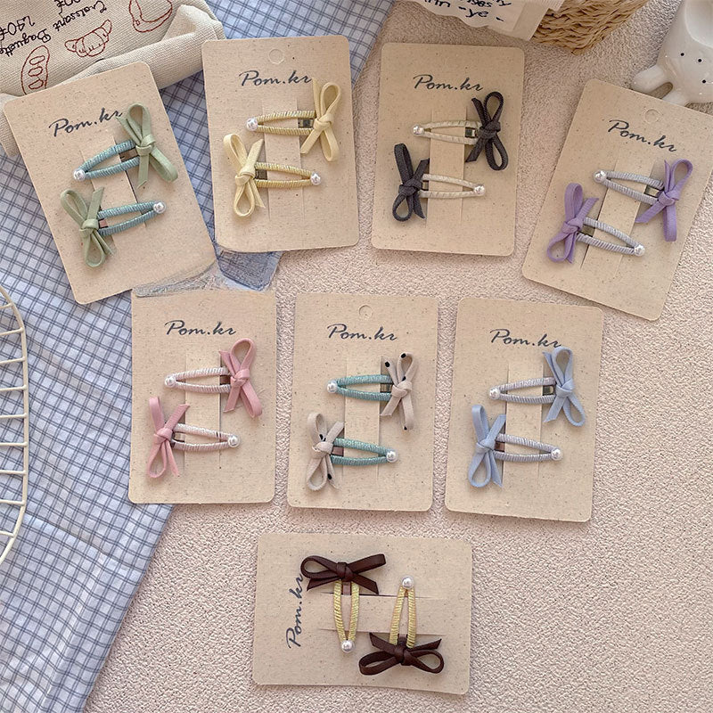 Pastel Velvet Bow Hair Clips