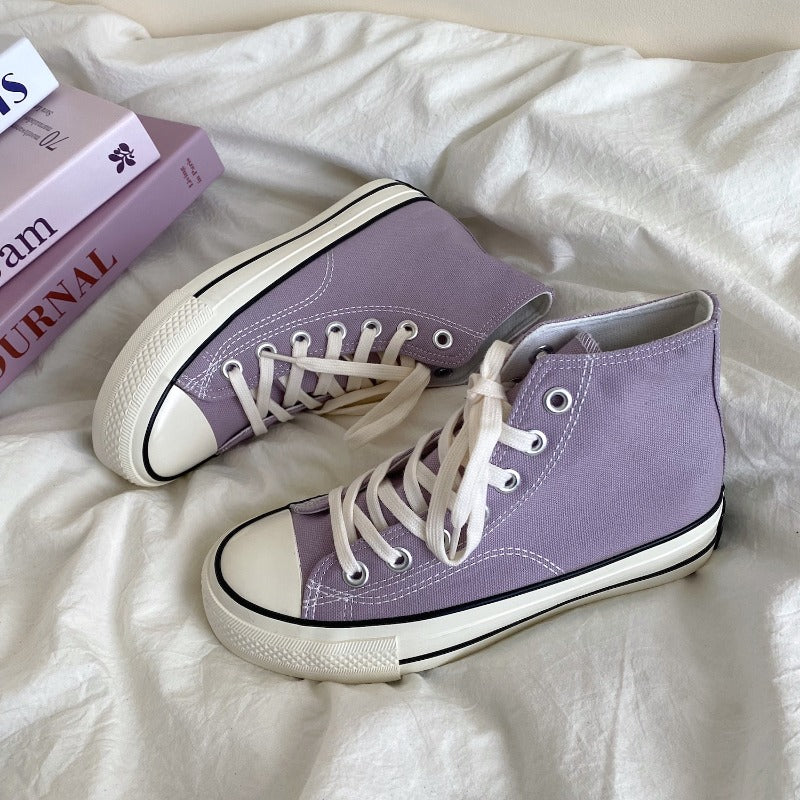 Classic High-Top Canvas Sneakers Lavender