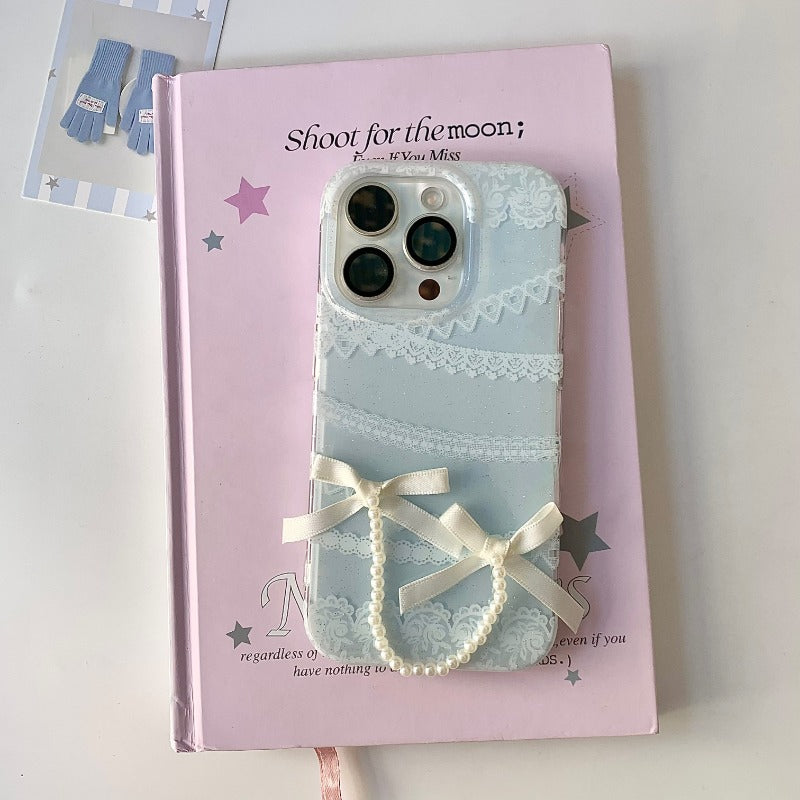 Chic Lace Elegance Light Blue Phone Case